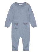 Long Chest-Pocket Jumpsuit Jumpsuit Haalari Blue Mango