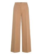 Hasene-1 Bottoms Trousers Wide Leg Beige HUGO