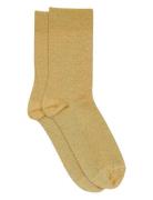 Pernille Glitter Socks Lingerie Socks Regular Socks Gold Mp Denmark