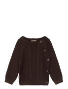 Ppdaqo Knit Shirt Tops Knitwear Cardigans Brown Petit Piao