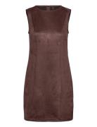 Vmbella Faux Suede Sl Short Dress Jrs Ex Lyhyt Mekko Brown Vero Moda