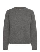 Alpaca Blend C-Neck Tops Knitwear Jumpers Grey GANT