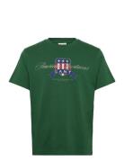 Graphic Ss T-Shirt Tops T-shirts Short-sleeved Green GANT