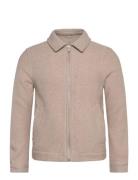 Wool Blend Zip Through Overshirt Ohut Takki Beige Lindbergh
