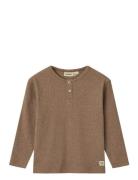 T-Shirt L/S Morris Tops T-shirts Long-sleeved T-shirts Brown Wheat