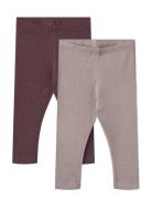2 Rib Leggings Maddy Bottoms Leggings Purple Wheat