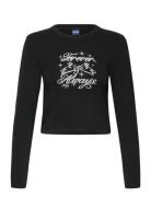 Duspark_B Tops T-shirts & Tops Long-sleeved Black HUGO BLUE