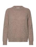 Merino Knit Pullover Tops Knitwear Jumpers Brown A-View