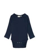 Body L/S Modal Bodies Long-sleeved Navy Petit Piao