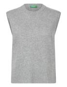 Sleeveless Sweater Vests Knitted Vests Grey United Colors Of Benetton