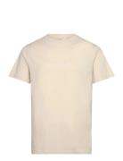 Sdskyler Tops T-shirts Short-sleeved Beige Solid
