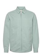 Overshirt W. Zipper Tops Overshirts Blue Revolution