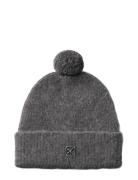 Emblem Brushed Pompom Beanie Accessories Headwear Beanies Grey Calvin ...