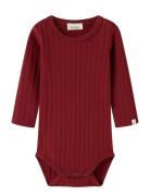 Nbfrita Sig Ls Slim Body Lil Bodies Long-sleeved Burgundy Lil'Atelier