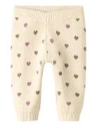 Nbfsaran Knit Pant Heart Lil Bottoms Sweatpants Cream Lil'Atelier