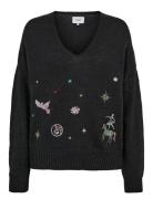 Nualmut Pullover Tops Knitwear Jumpers Black Nümph