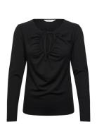 Slfslim Mia Ls Tie Top Tops T-shirts & Tops Long-sleeved Black Selecte...