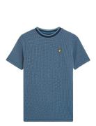 Two T Waffle T-Shirt Tops T-shirts Short-sleeved Blue Lyle & Scott