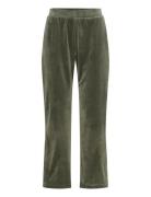 Pant Straight Leg Velours Pyjamahousut Olohousut Khaki Green Hunkemöll...