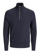 Jprblubarkley Knit Half Zip Jnr Tops Knitwear Pullovers Navy Jack & J ...