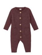 Jumpsuit - Knitted Pitkähihainen Body Burgundy CeLaVi