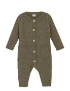Jumpsuit - Knitted Pitkähihainen Body Khaki Green CeLaVi