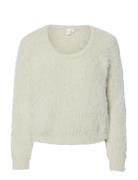 Yaslava Ls Knit Pullover Tops Knitwear Jumpers Cream YAS