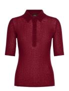 C_Fugano Tops T-shirts & Tops Short-sleeved Burgundy BOSS