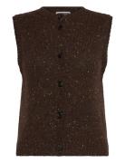Knitted Butt D Wool Blend Vest Vests Knitted Vests Brown Weekday