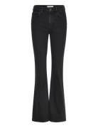 Fiona Flared Mid-Rise Jeans Bottoms Jeans Flares Black Mango