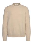 Slhalex Ls Knit Relaxed Crew Neck Noos Tops Knitwear Round Necks Beige...