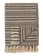 Inga - Plaid, Brown, 130X180 Cm Home Textiles Cushions & Blankets Blan...