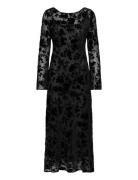 Floral Jacquard Dress With Bell Sleeves Maksimekko Juhlamekko Black Ma...