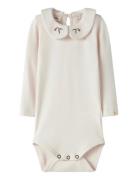 Nbffundo Emb Ls Slim Body Lil Bodies Long-sleeved Pink Lil'Atelier