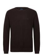 Cable Knit Jumper Tops Knitwear Round Necks Brown Lindbergh