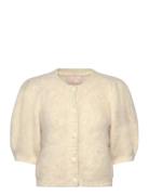 Hairy Knit Puffed Jacket Tops Knitwear Cardigans Cream By Ti Mo