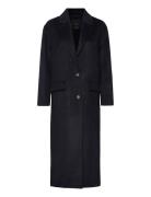 Long Wool Coat Villakangastakki Pitkä Takki Navy Mango