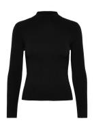 Fitted Sweater With Perkins Neck Tops Knitwear Turtleneck Black Mango