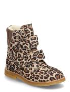 Boots - Flat - With Velcro Talvikengät Tarroilla Beige ANGULUS