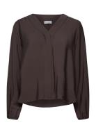 Lr-Nikki Tops Blouses Long-sleeved Brown Levete Room