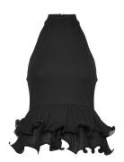 Halterneck Ruffle Top Tops T-shirts & Tops Sleeveless Black Gina Trico...