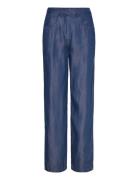 Slfnoella Mw Wide Pant B Bottoms Trousers Wide Leg Blue Selected