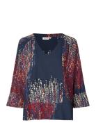 Mabenika Tops Blouses Short-sleeved Navy Masai